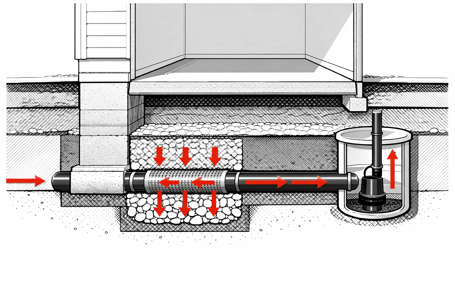 Système de drainage souterrain et drain agricole pour fondation de maison