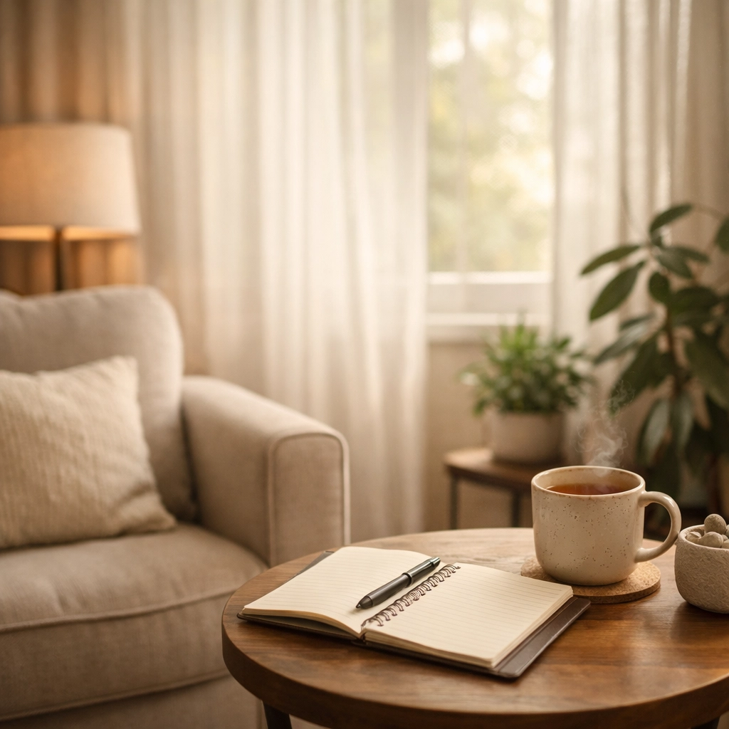 Comfortable therapy office setting for ADHD testing and psychological assessment sessions