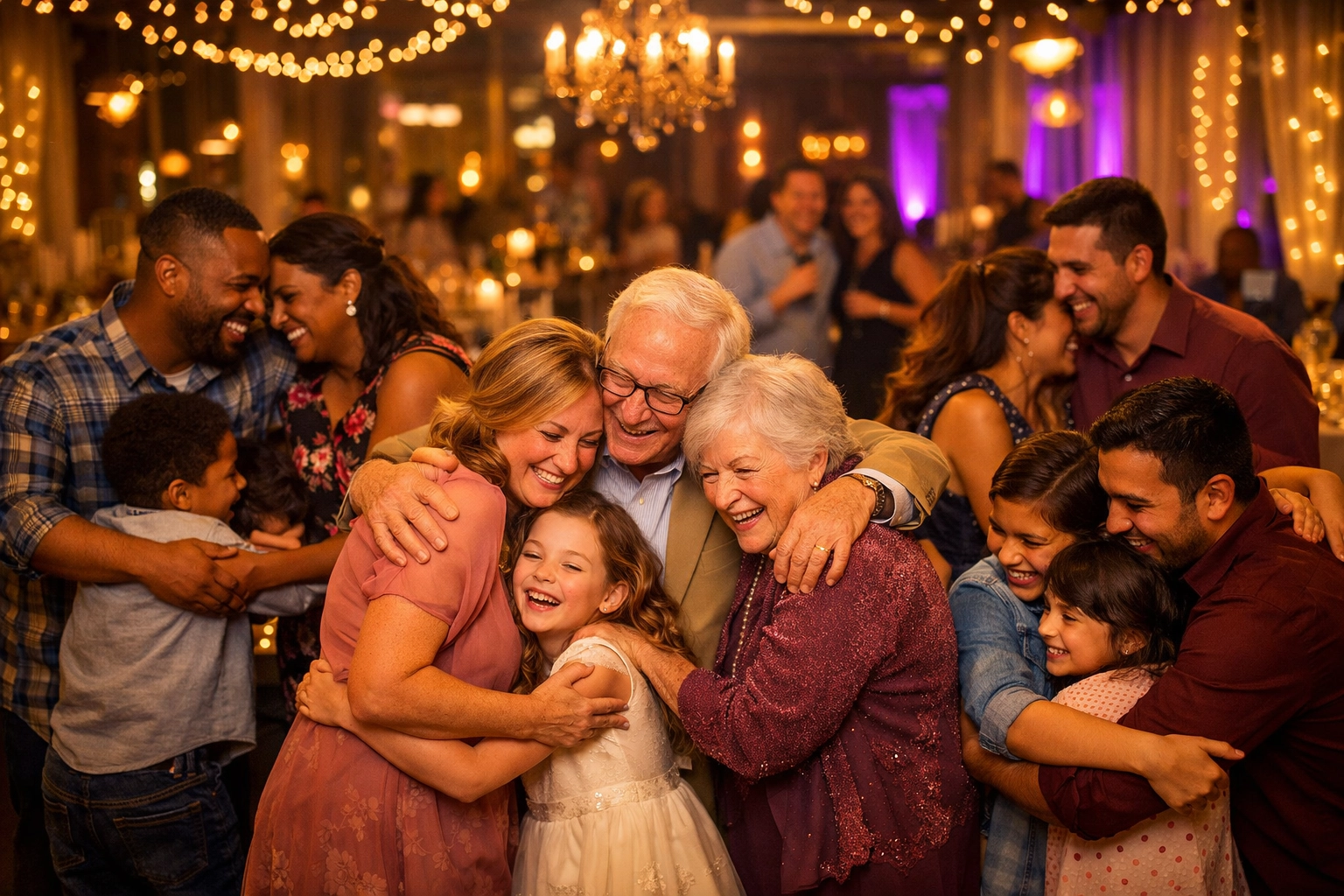 Community celebration at Memories event venue with families enjoying Frankfort event center