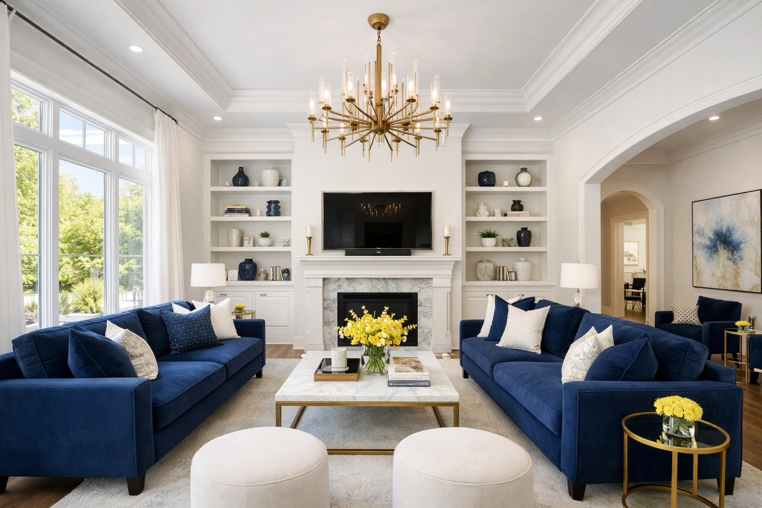 Pristine living room in the West Side of Worcester showing top-down maid services Worcester excellence.