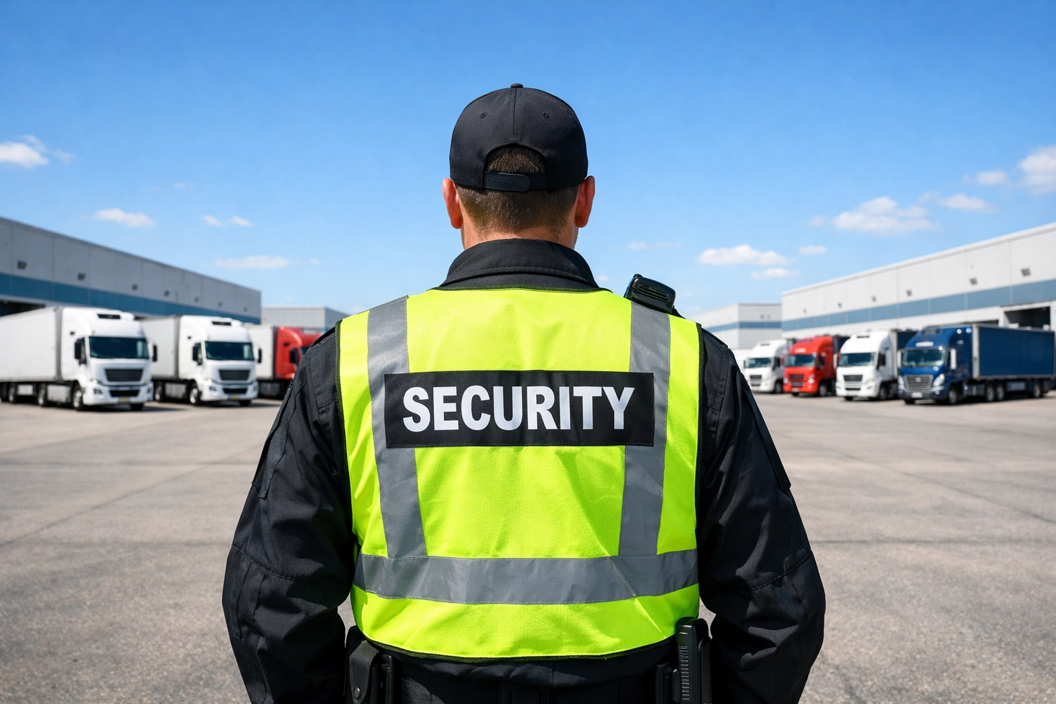 Professional manned guarding services protecting a large-scale UK industrial warehouse and logistics site.