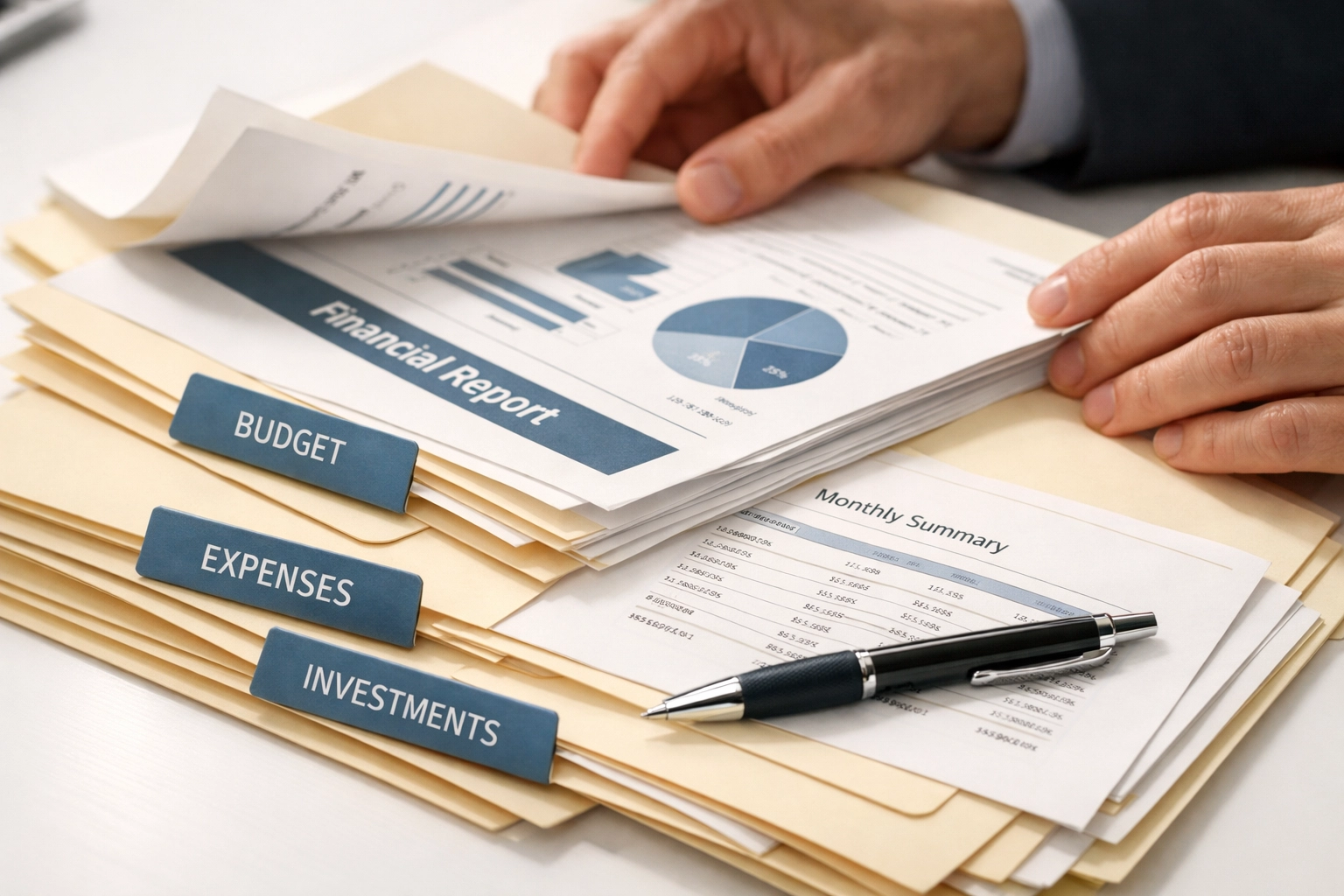 Organized tax documents and folders for S-corp compensation records