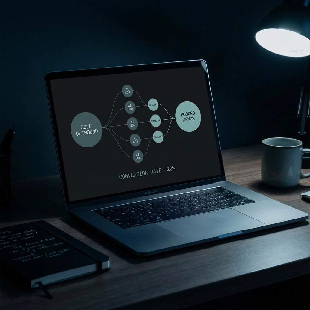 AI SDR agents converting cold outbound emails into booked demos for B2B startups