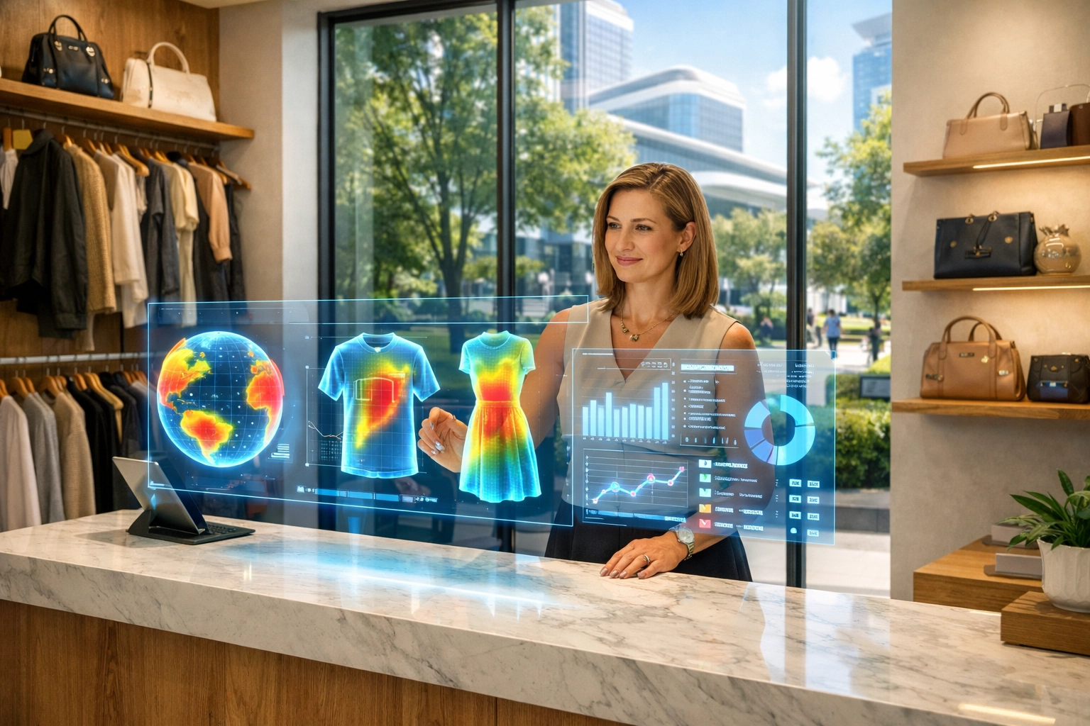 A merchant using the Larecoin.ai dashboard for real-time Web3 inventory management and sales analytics.