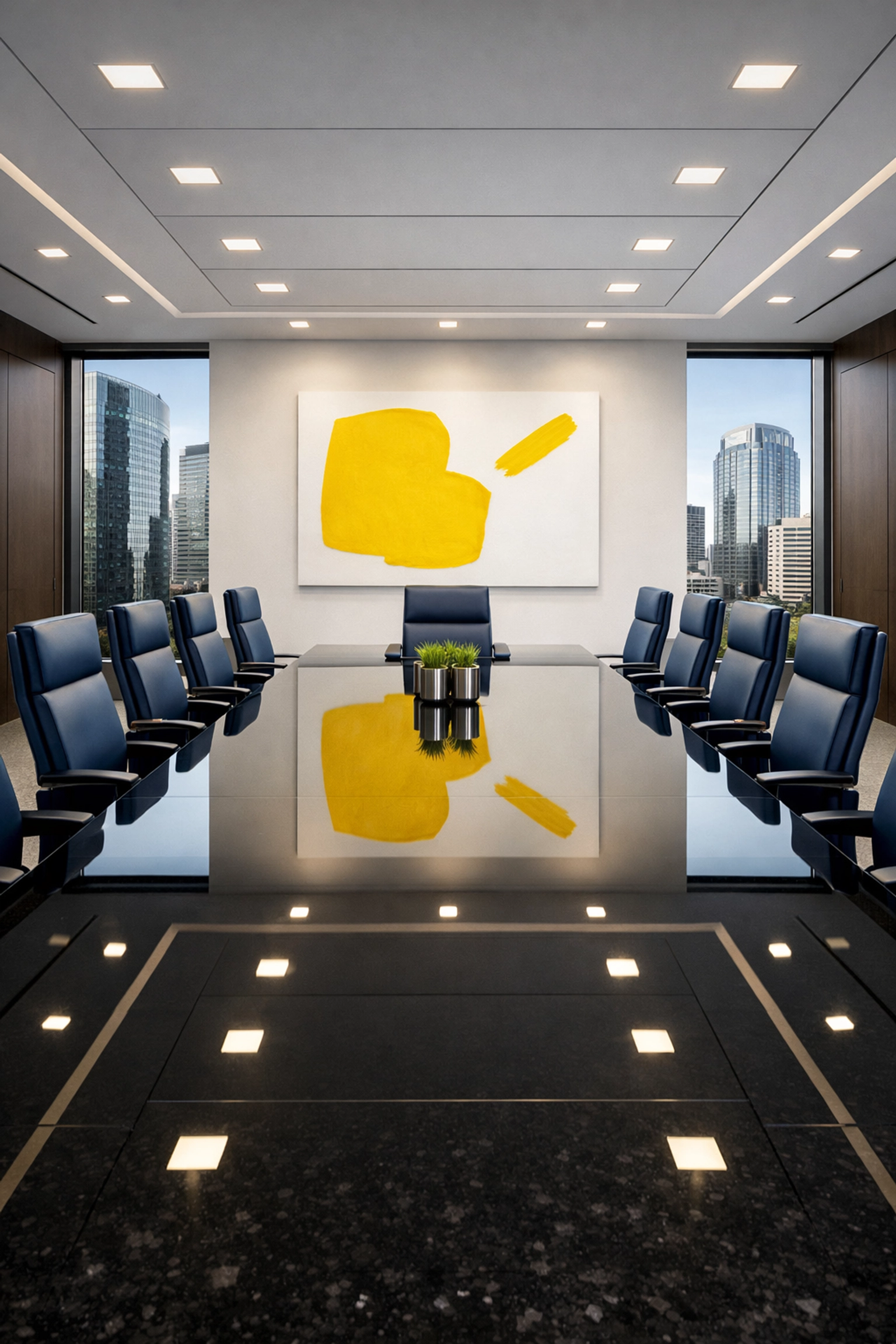 Pristine executive boardroom illustrating professional janitorial standards for high-end Danvers business facilities.
