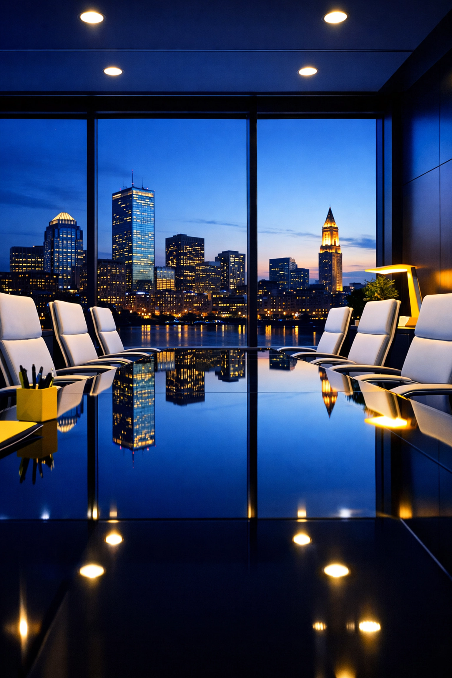 Spotless corporate office in downtown Boston showcasing professional commercial cleaning services.