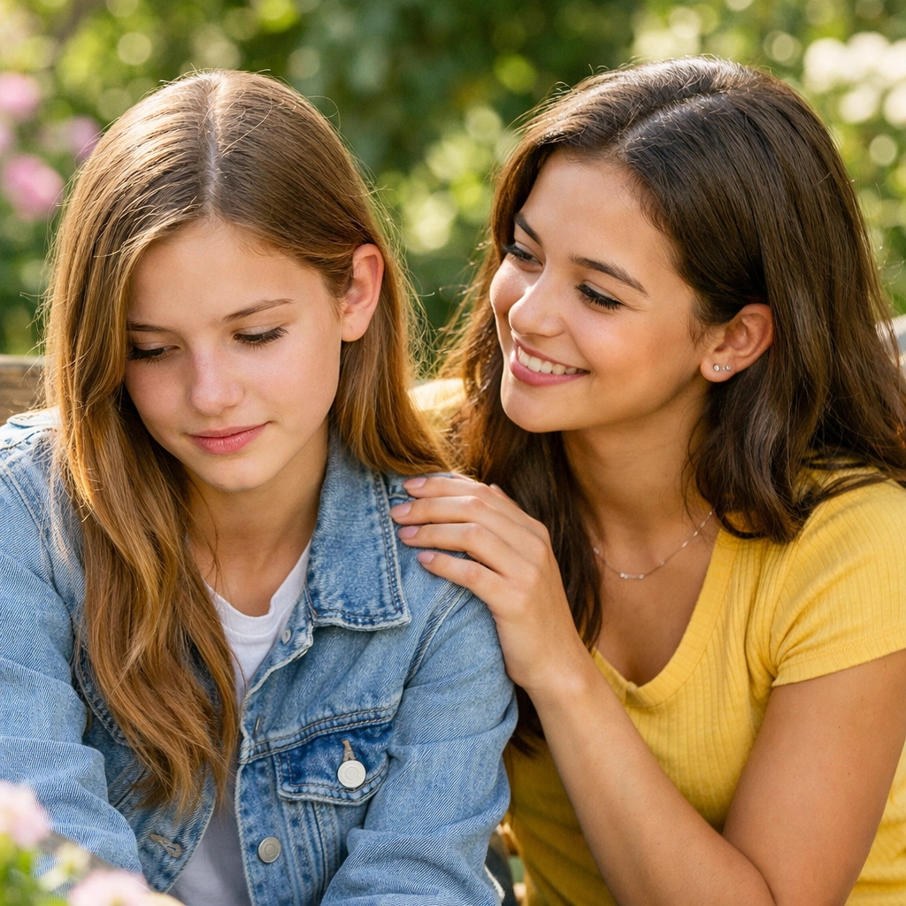 Supportive connection between girls in a mental health residential treatment program for adolescents.