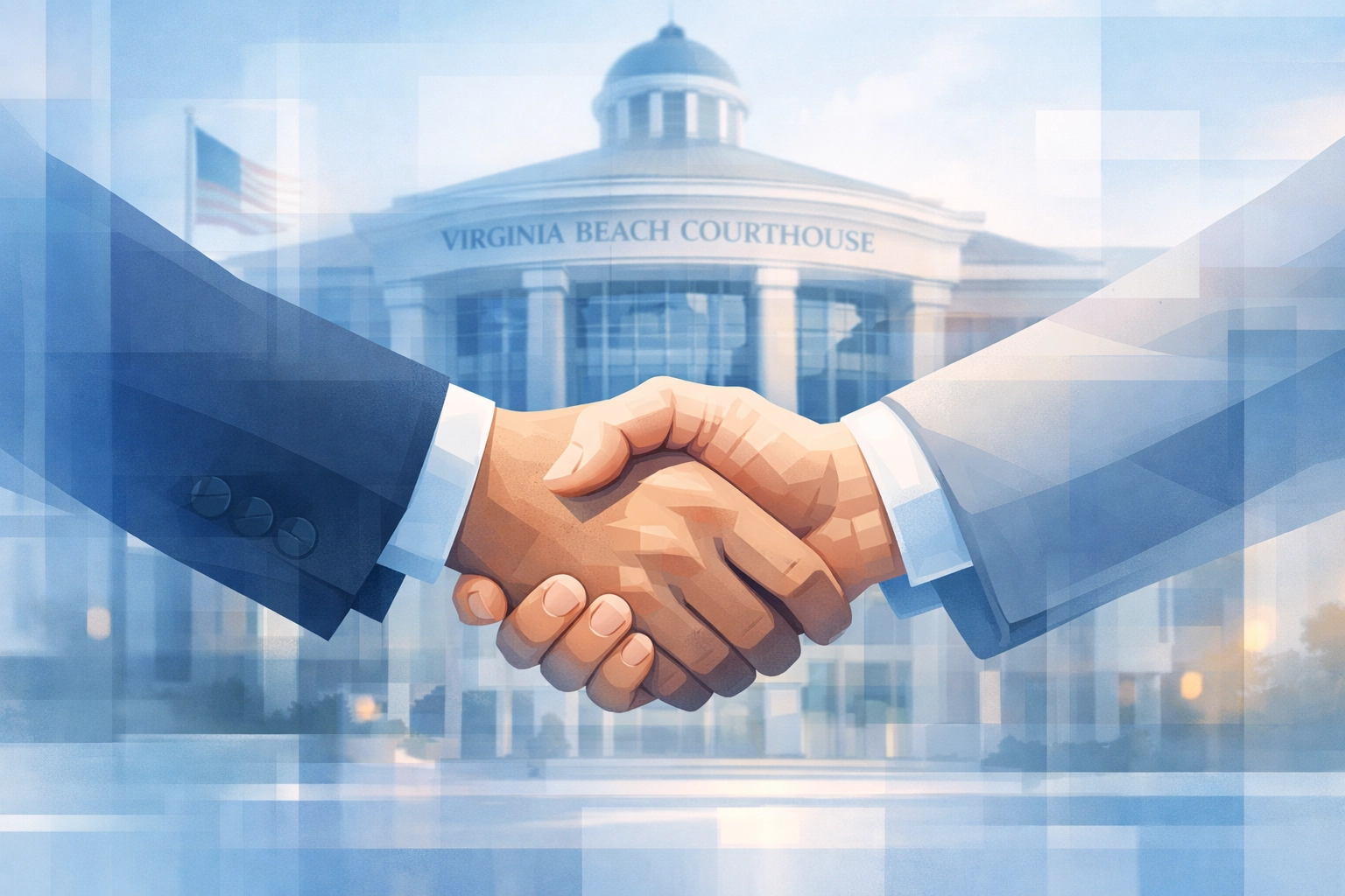 Professional handshake representing established attorney relationships in Virginia Beach courts