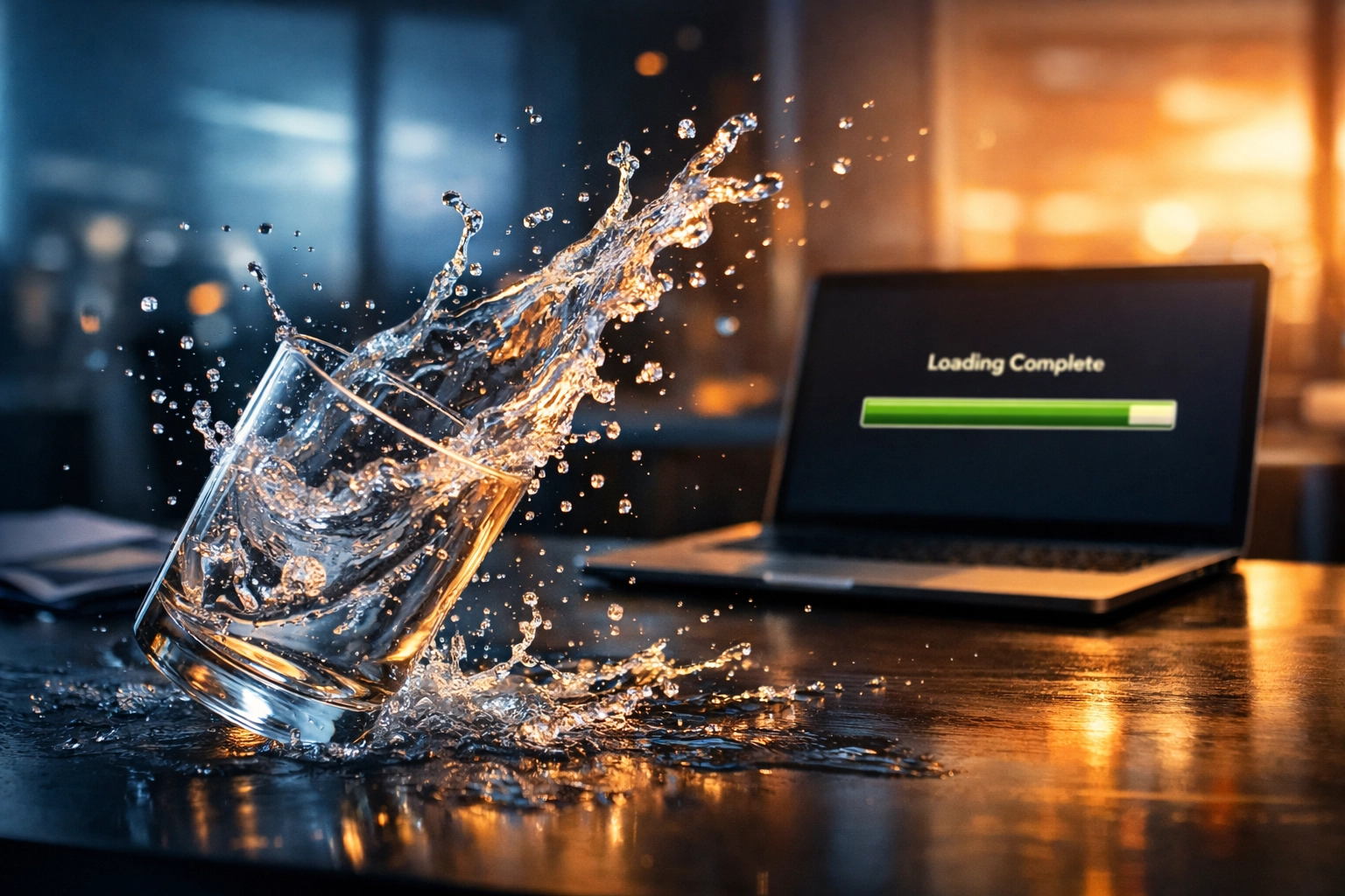 Frozen water splash symbolizing the critical impact of site speed and managed WordPress hosting on user experience.