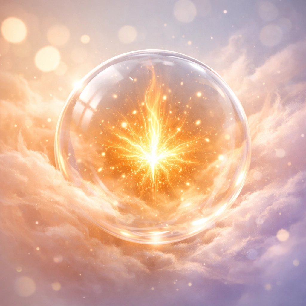 A symbolic glowing spark representing a successful embryo transfer and the start of a Missouri surrogacy pregnancy.