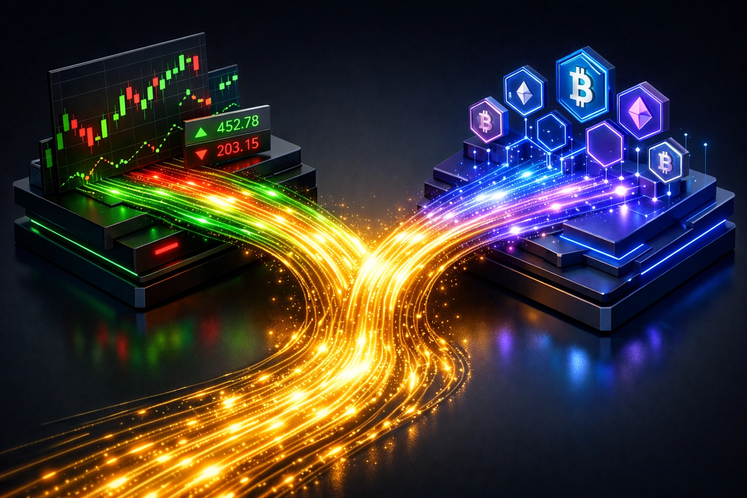 Data integration framework connecting traditional financial systems with blockchain technology