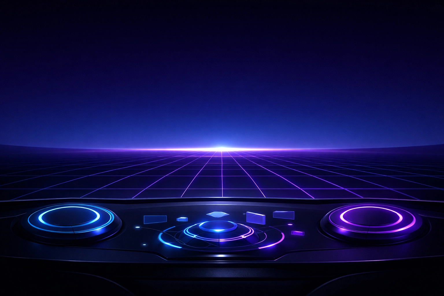 A minimalist digital horizon and dashboard representing a business running on an automated AI workflow.