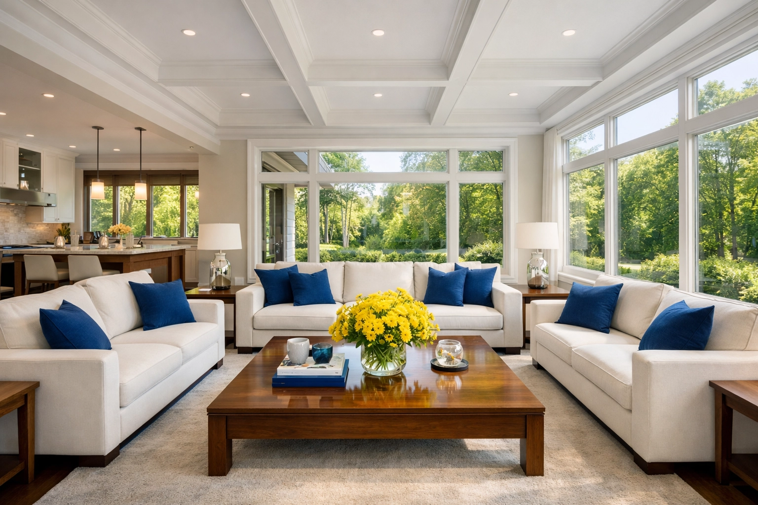 Spotless Westford living room illustrating the benefits of Weekly Vs Bi-Weekly House Cleaning services.