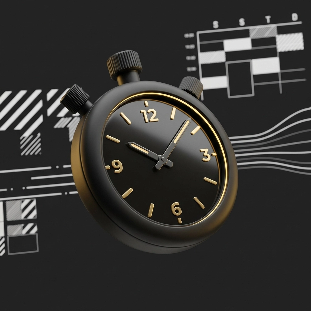 Matte black stopwatch symbolizing fast IT provider response times and reliable service level agreements in 2026.
