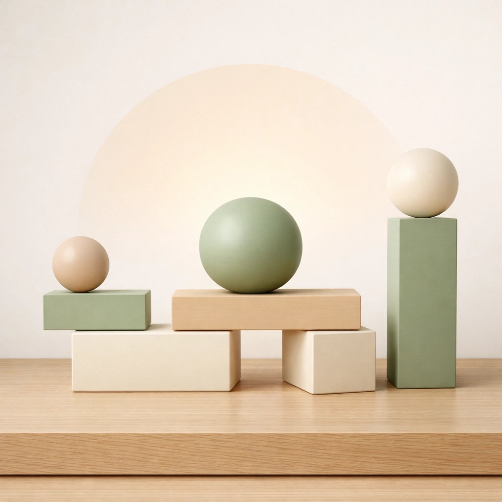 Minimalist art symbolizing the balanced 2026 Spokane housing market conditions.