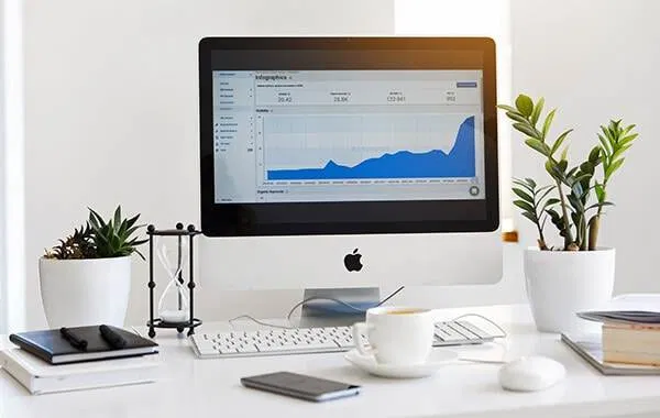 Marketing analytics dashboard showing growth