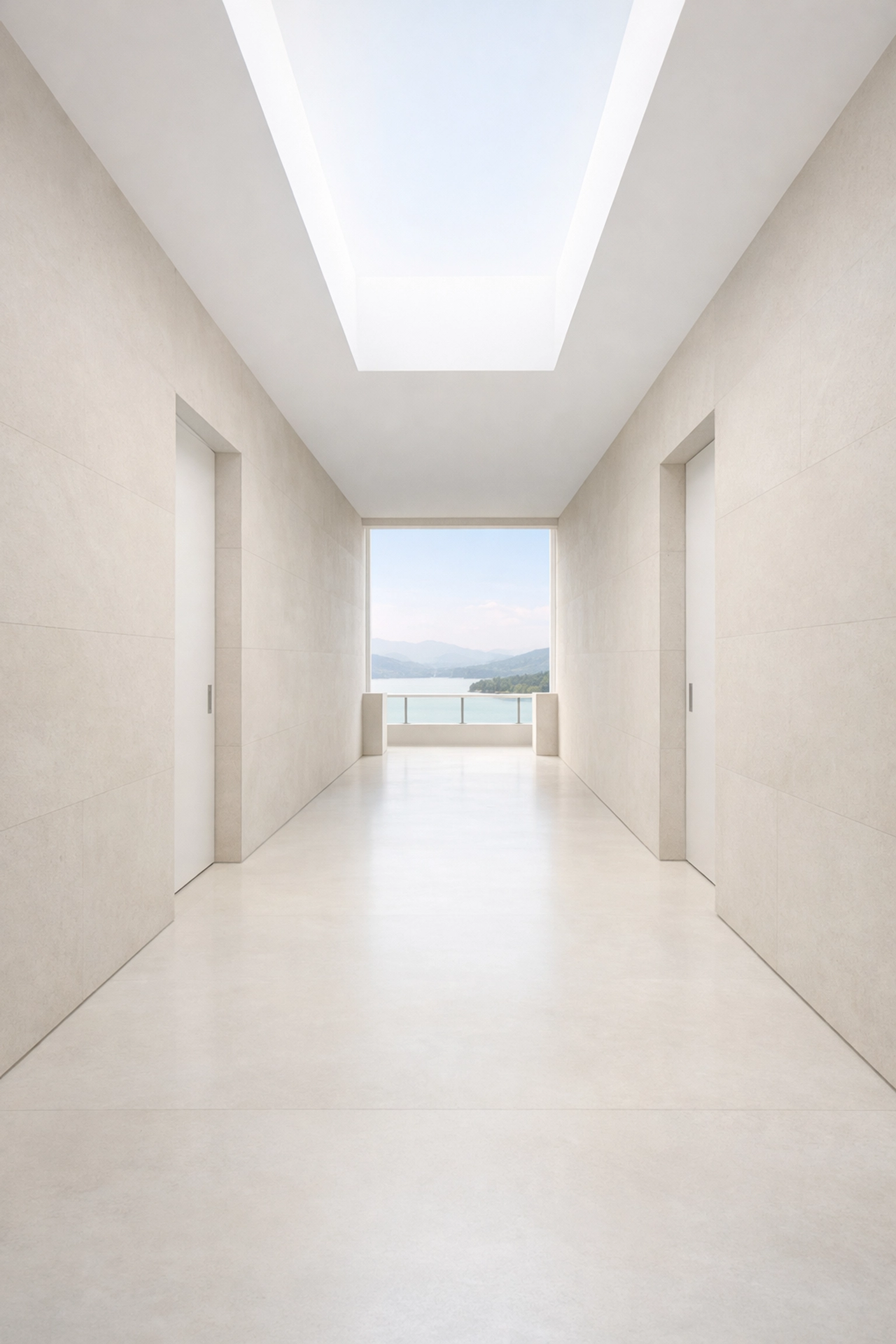 Minimalist hotel hallway illustrating a seamless and direct guest booking journey.
