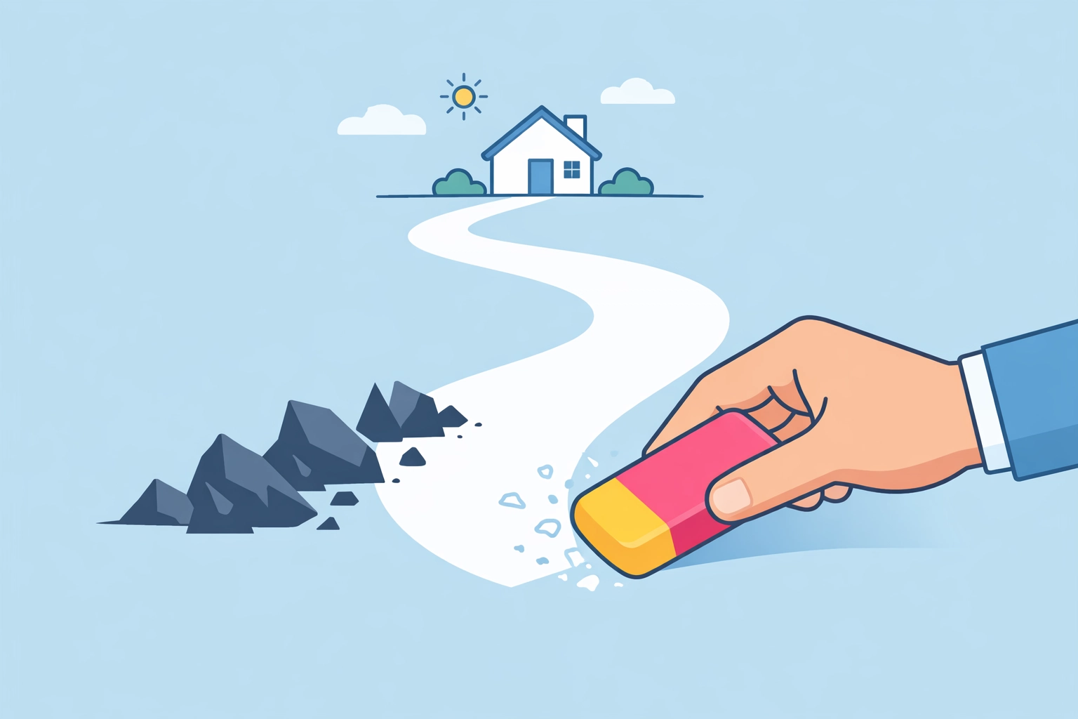 Borrador eliminando marcas negativas del historial, facilitando el credito para comprar casa propia.