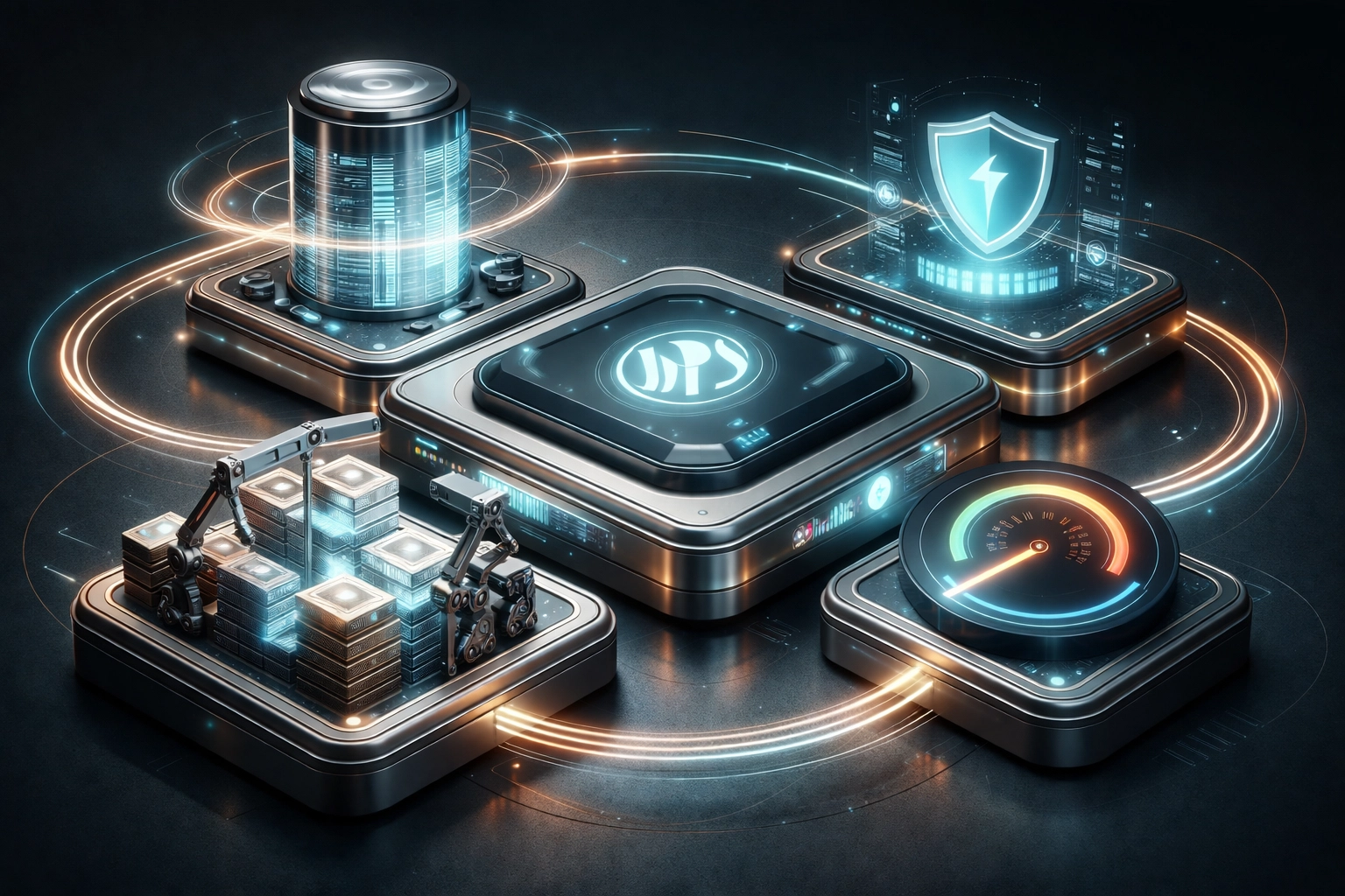 Visual of interconnected modules representing WordPress maintenance tasks, showcasing expert care, proactive security, and optimized site performance.