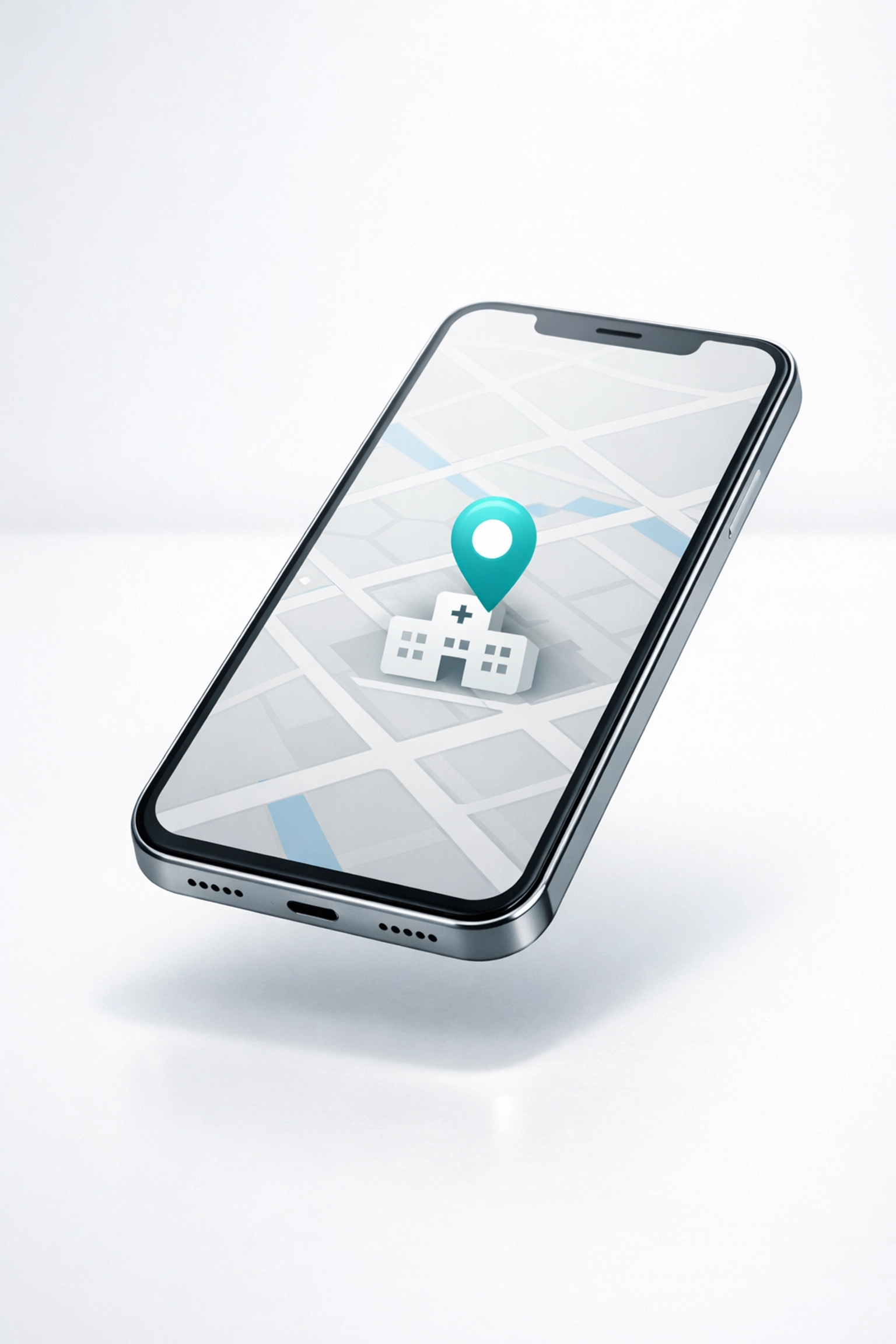 Smartphone displaying a local map location marker for a chiropractor's Google Business Profile.