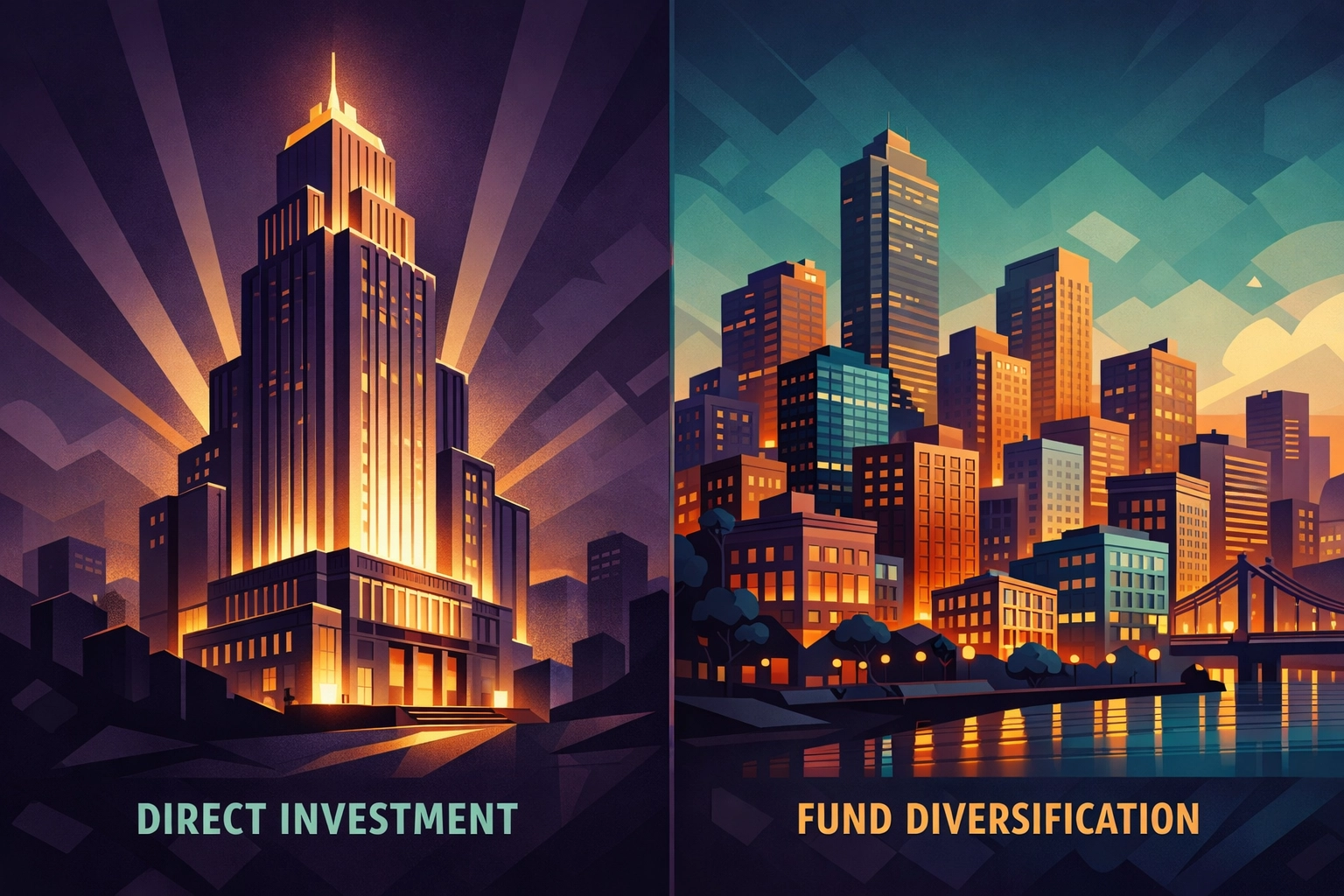 Direct investment versus diversified fund structure comparison for private equity