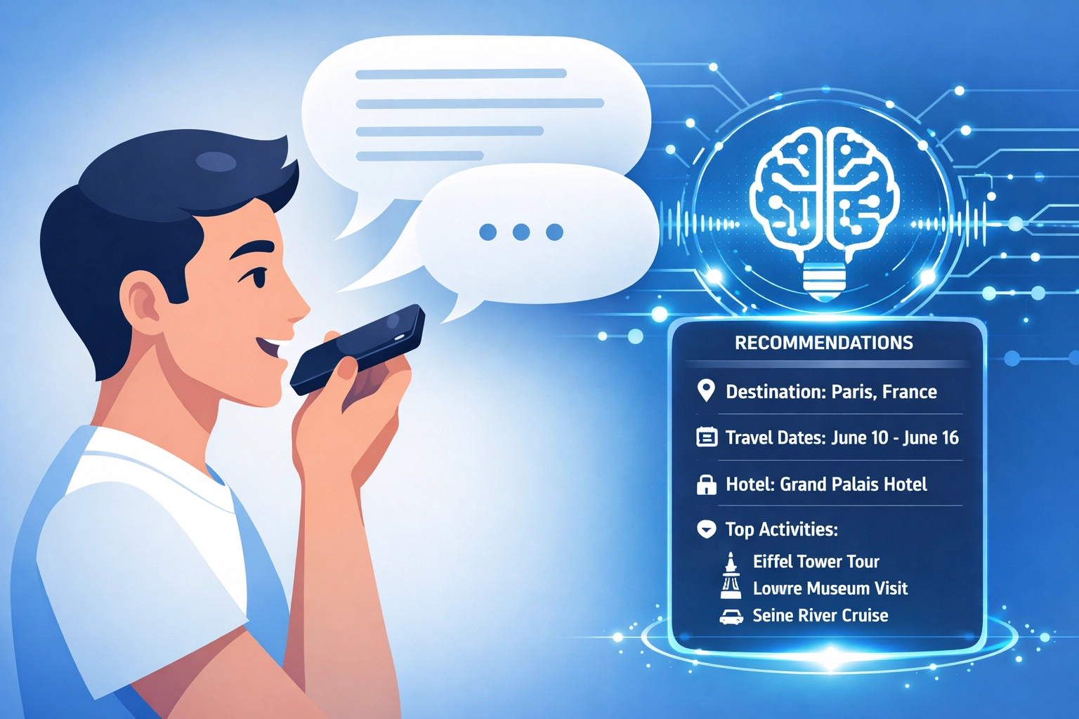 Modern AI interface answering a conversational search query for local Monmouth County SEO services.