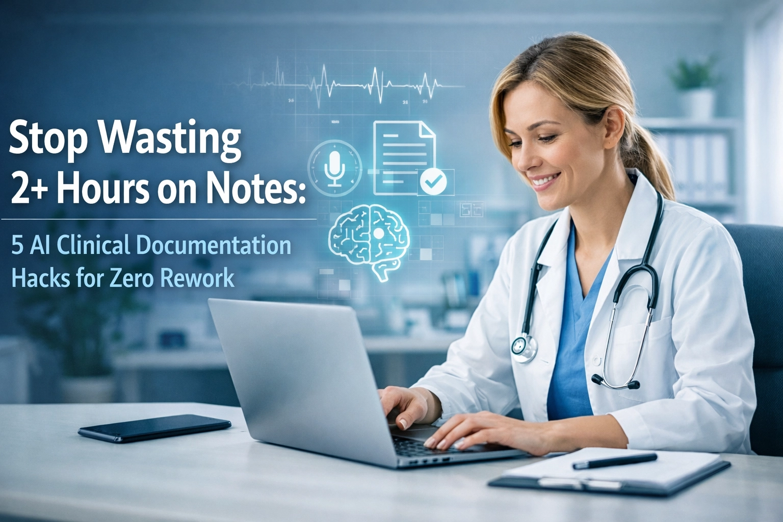 [HERO] Stop Wasting 2+ Hours on Notes: 5 AI Clinical Documentation Hacks for Zero Rework