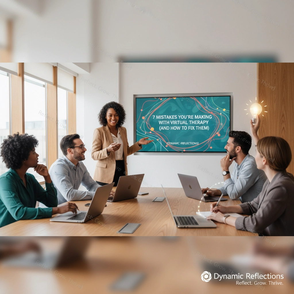 Image of a team on virtual training platform learning about virtual therapy