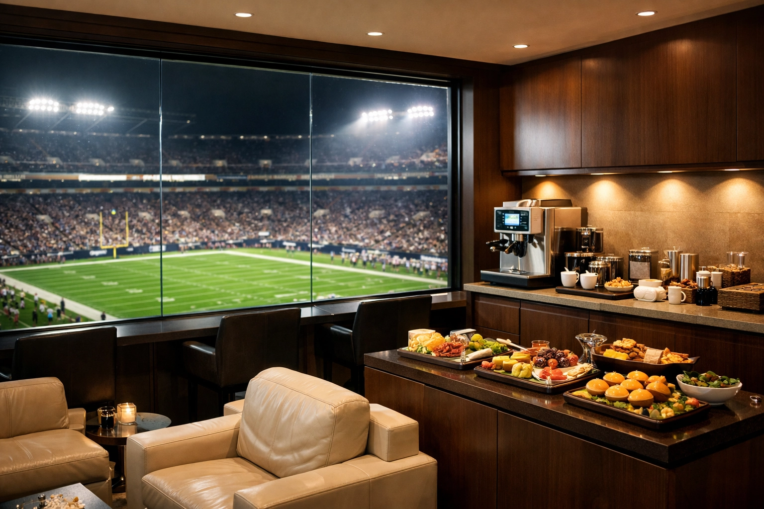 Super Bowl Branding Secrets Revealed: What Experts Don’t Want You to Know About Corporate Presence Exclusive luxury stadium suite interior overlooking the field for high-stakes corporate networking ROI.