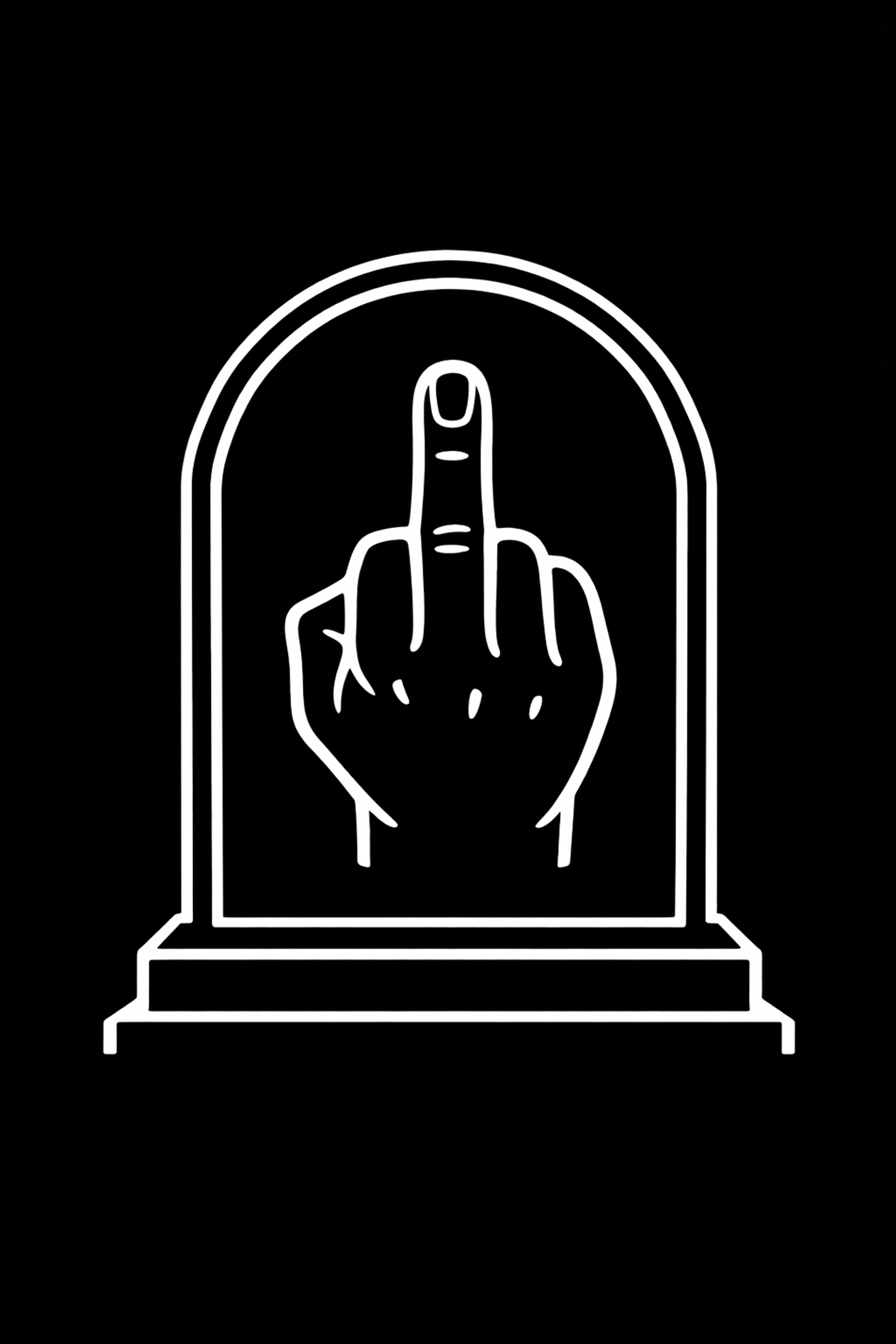 Rebellious headstone with a middle finger for an offensive afterlife burial.