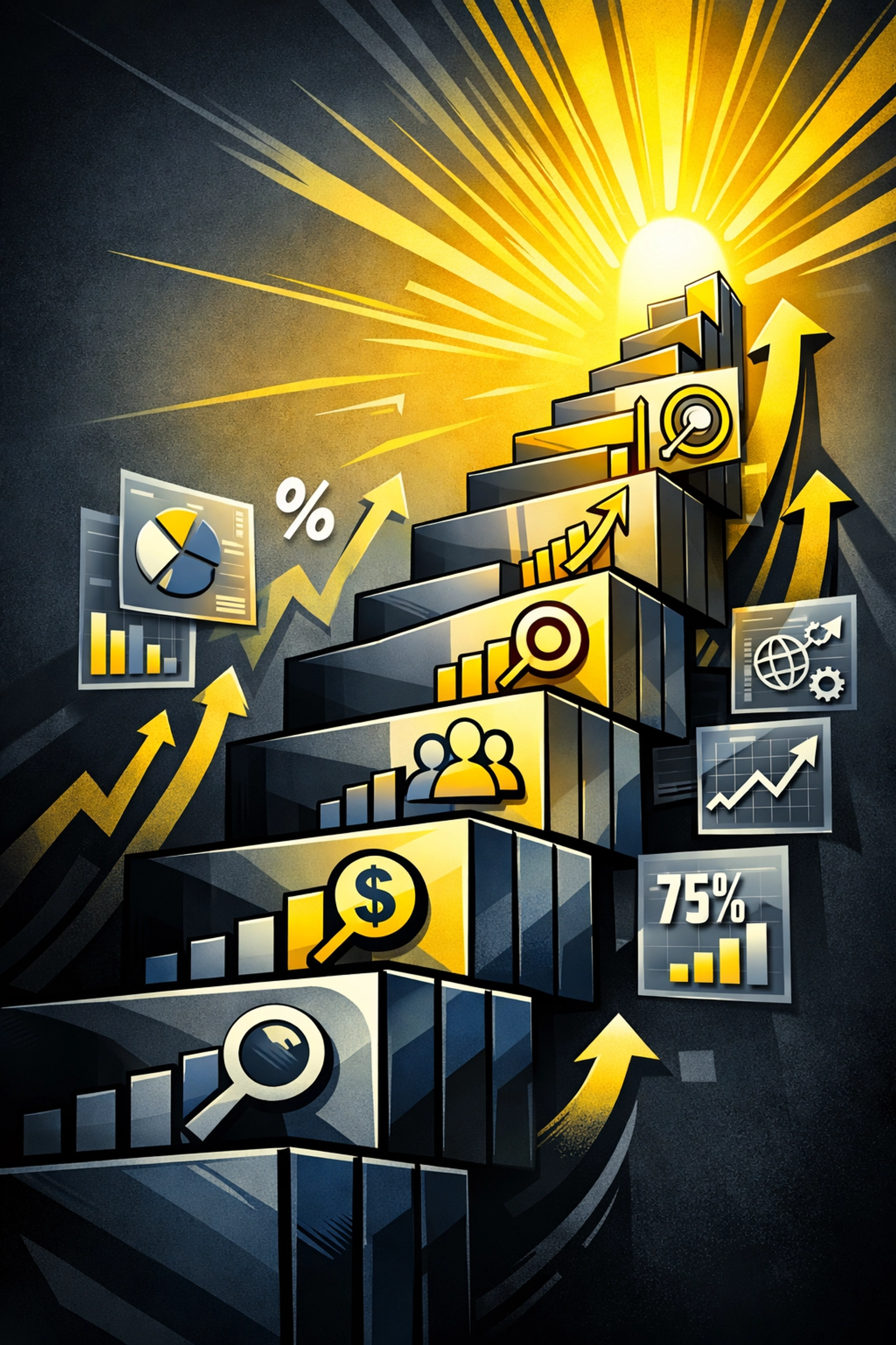 Amazon sales growth chart showing upward revenue trajectory and scaling success metrics