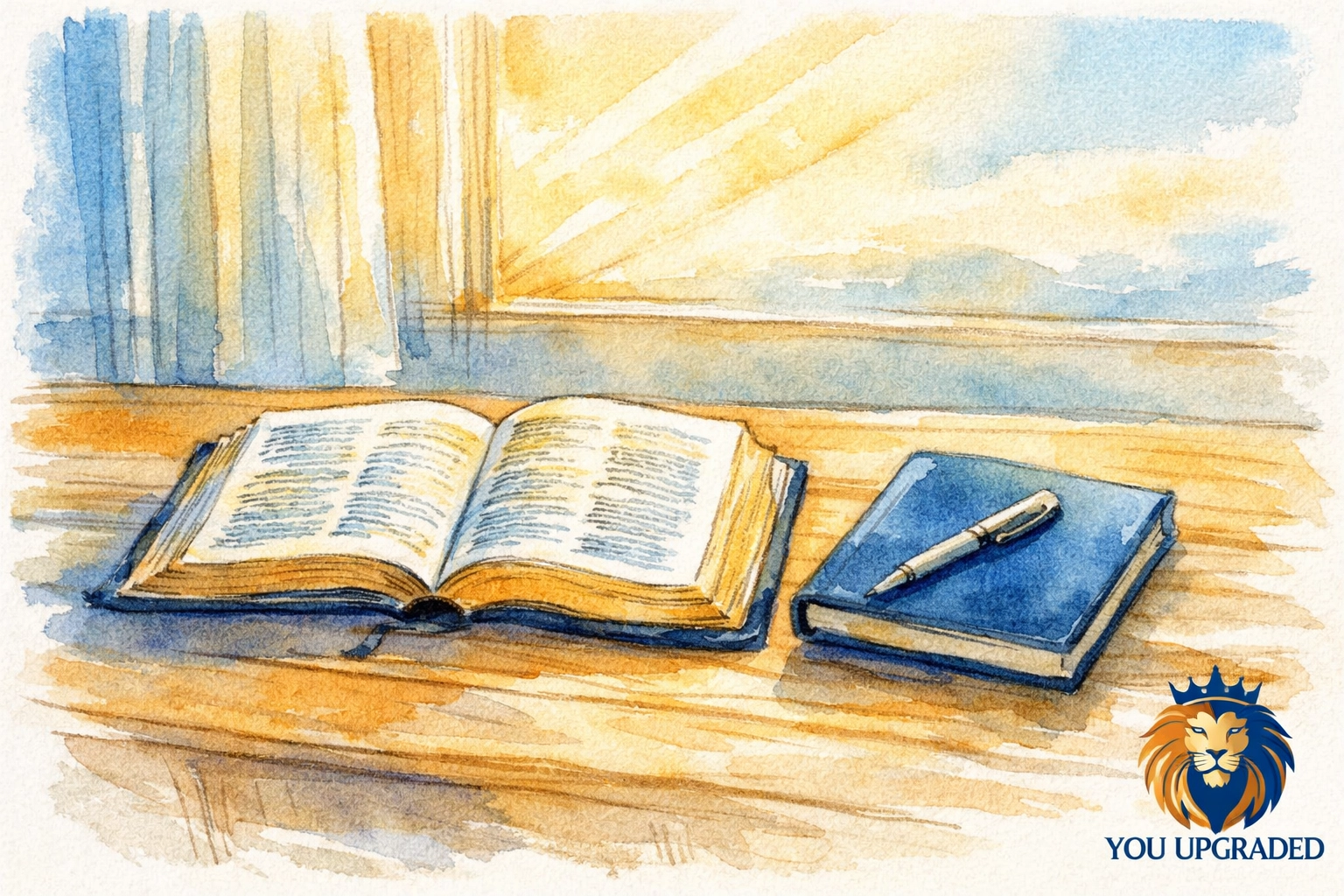 Open Bible and journal on table showing daily faith discipline and commitment to follow-through