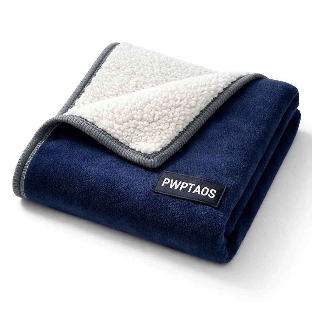 Best sherpa blanket folded to display quality stitching and durable construction