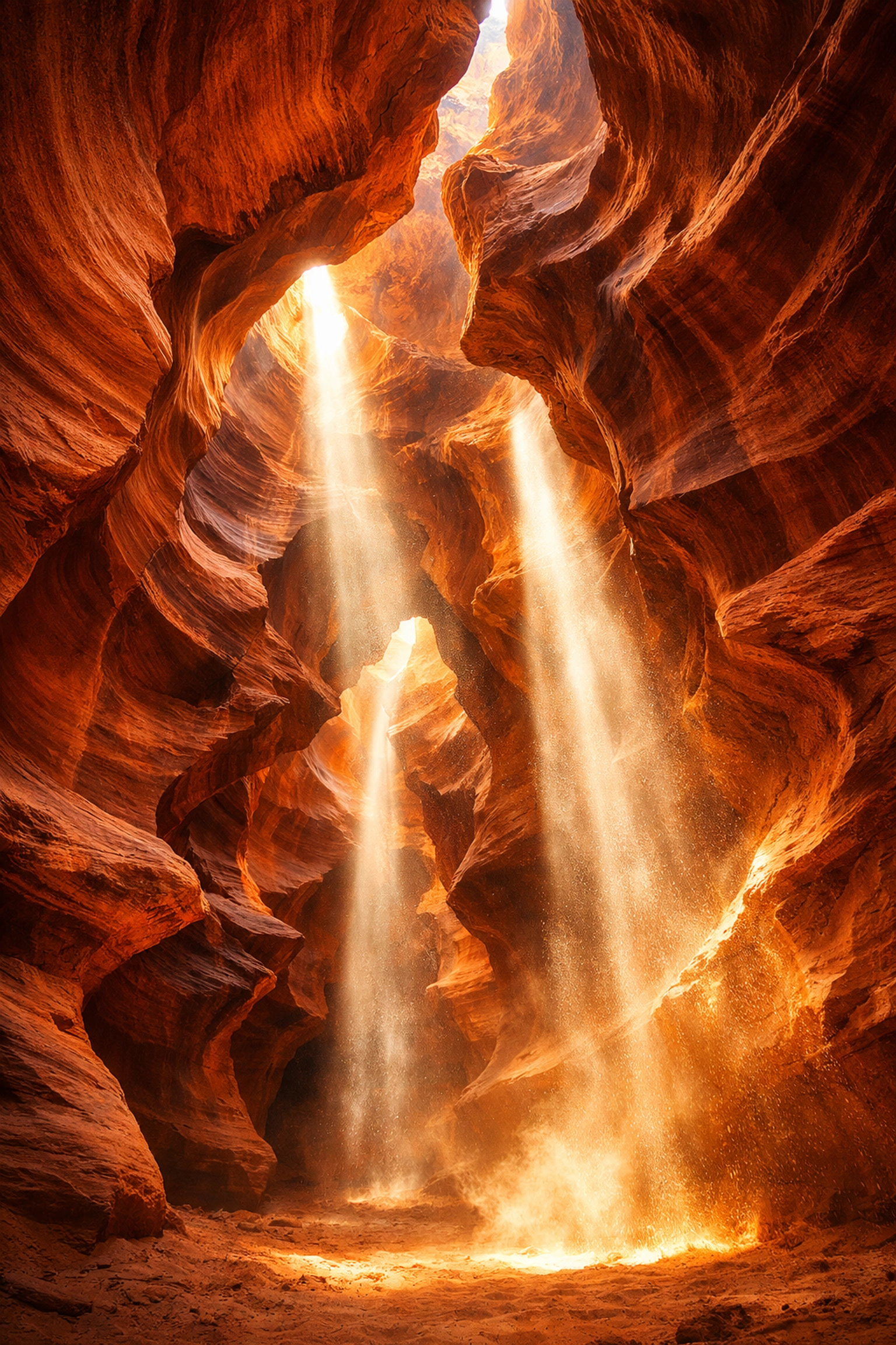 Stunning landscape photography of a slot canyon enhanced using professional AI photo editing tools.