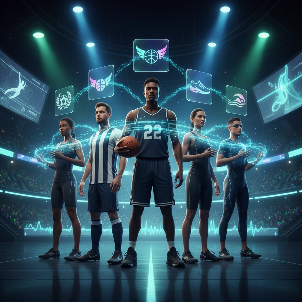 College athlete social media engagement illustration