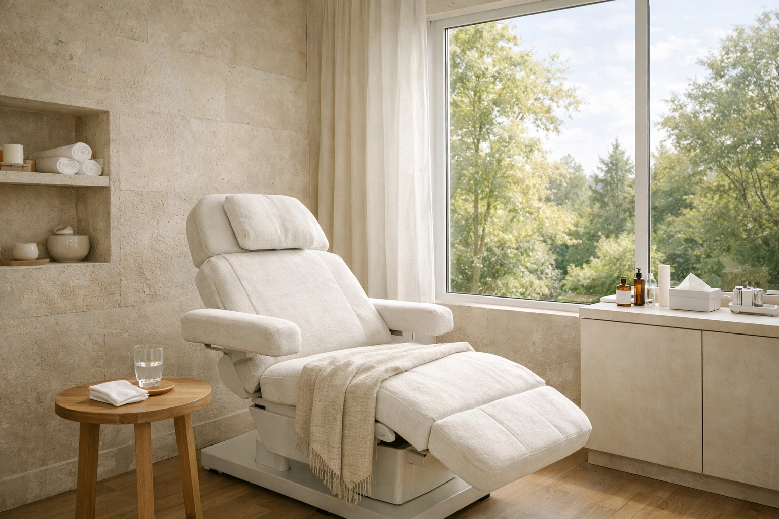 A serene medical treatment room at The Fatigue Clinic in Collierville for specialized patient care.