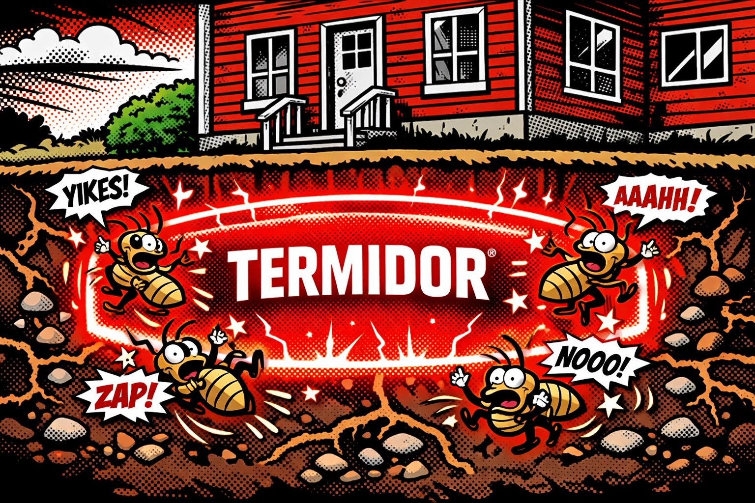 Termidor termite treatment barrier protecting home foundation in Winston County Alabama