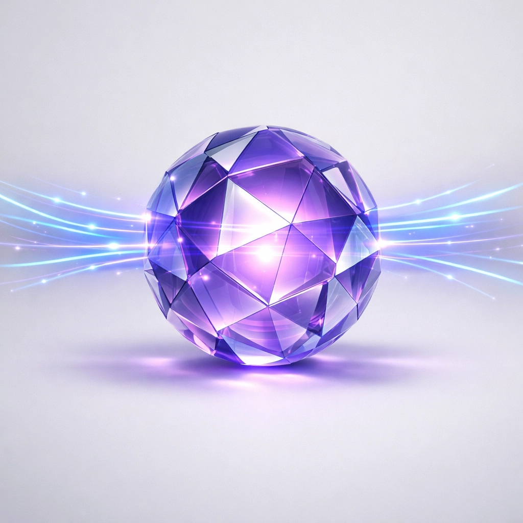 A glowing digital orb representing a second brain and external memory storage for screenless AI empowerment.