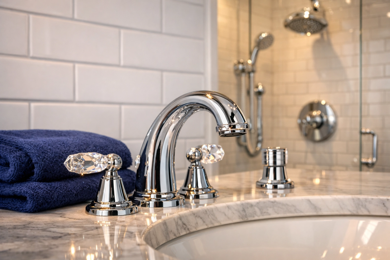 Polished bathroom fixtures and clean grout lines showcasing expert Deep Cleaning in Sudbury standards.