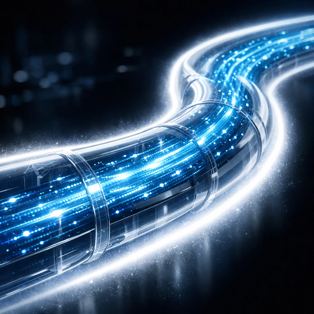 Secure automated data transmission symbolizing professional governance and data integrity.