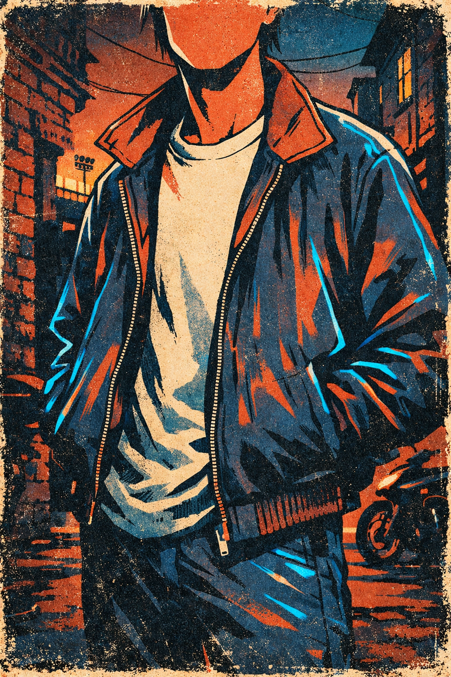 Styling a vintage Harrington jacket over a Calcio t-shirt for an edgy, pitch-to-pavement streetwear look.