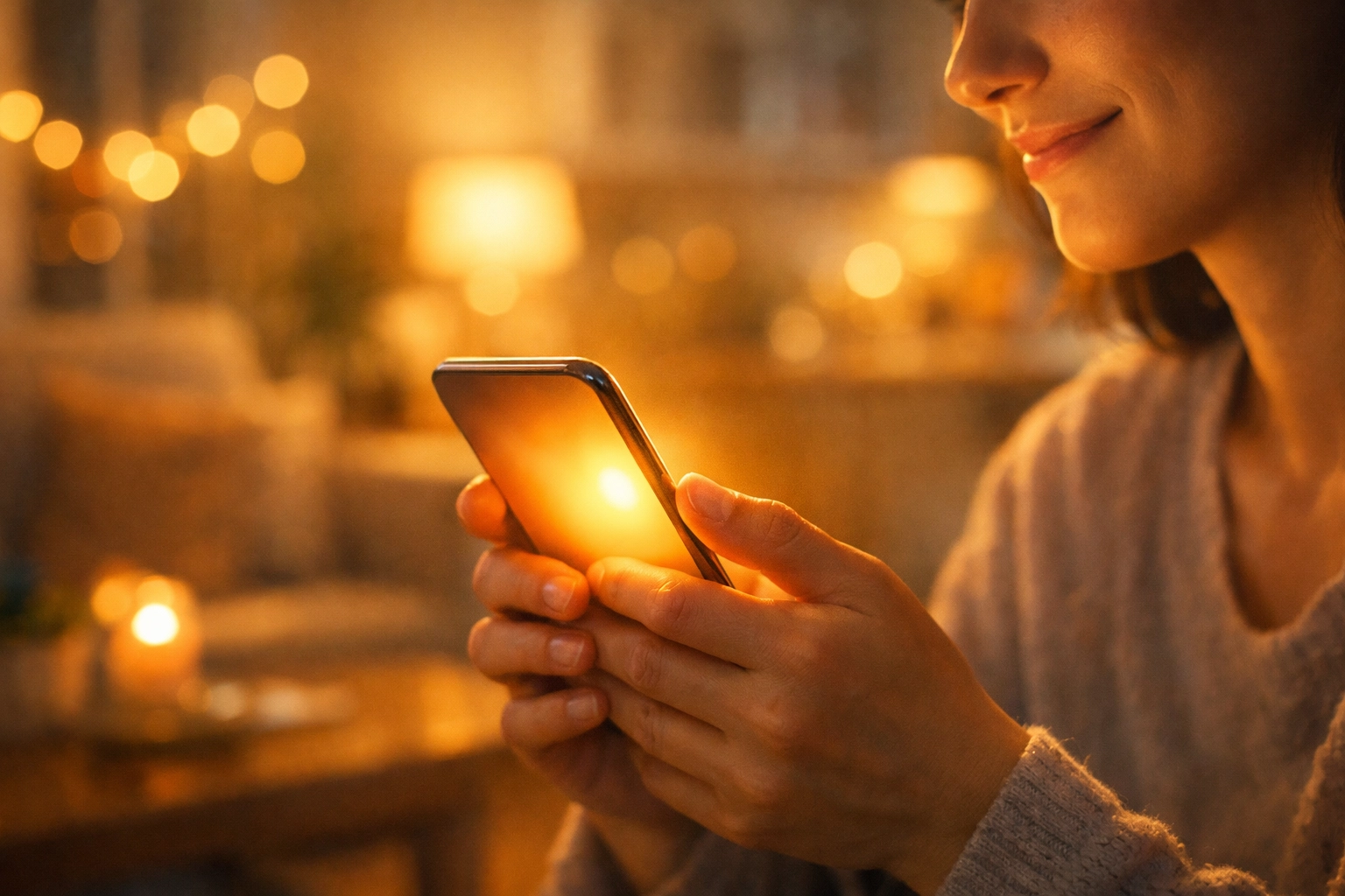 Hands holding a glowing phone, representing digital connection and community support through Boundless Online Church.