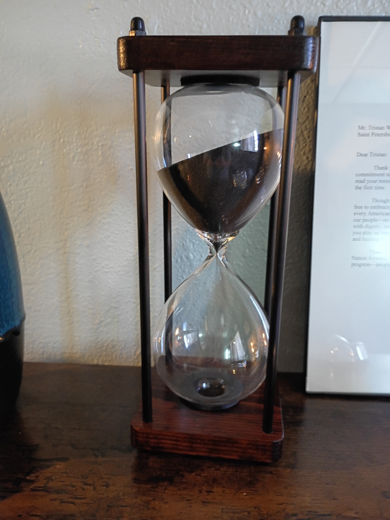 wooden hourglass