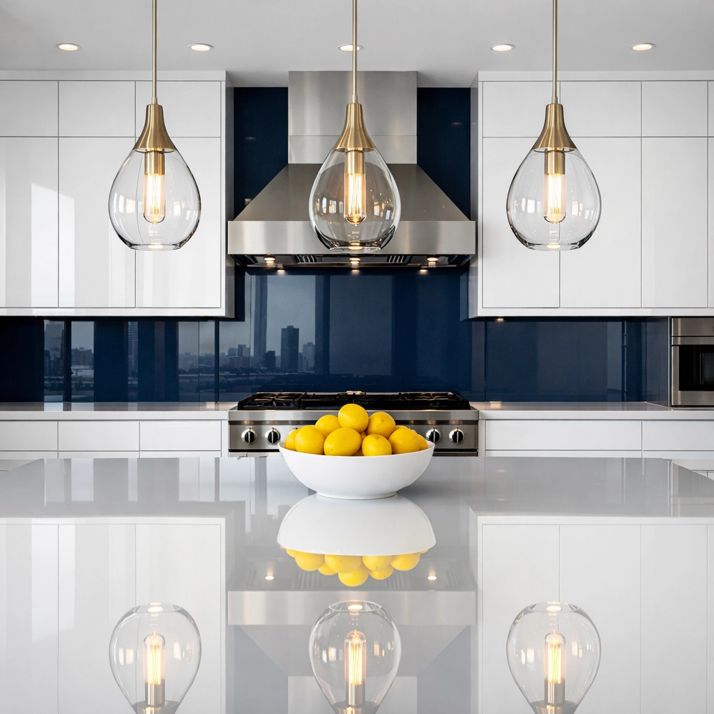 A pristine Boston penthouse kitchen showcasing the results of high-end realtor cleaning services.