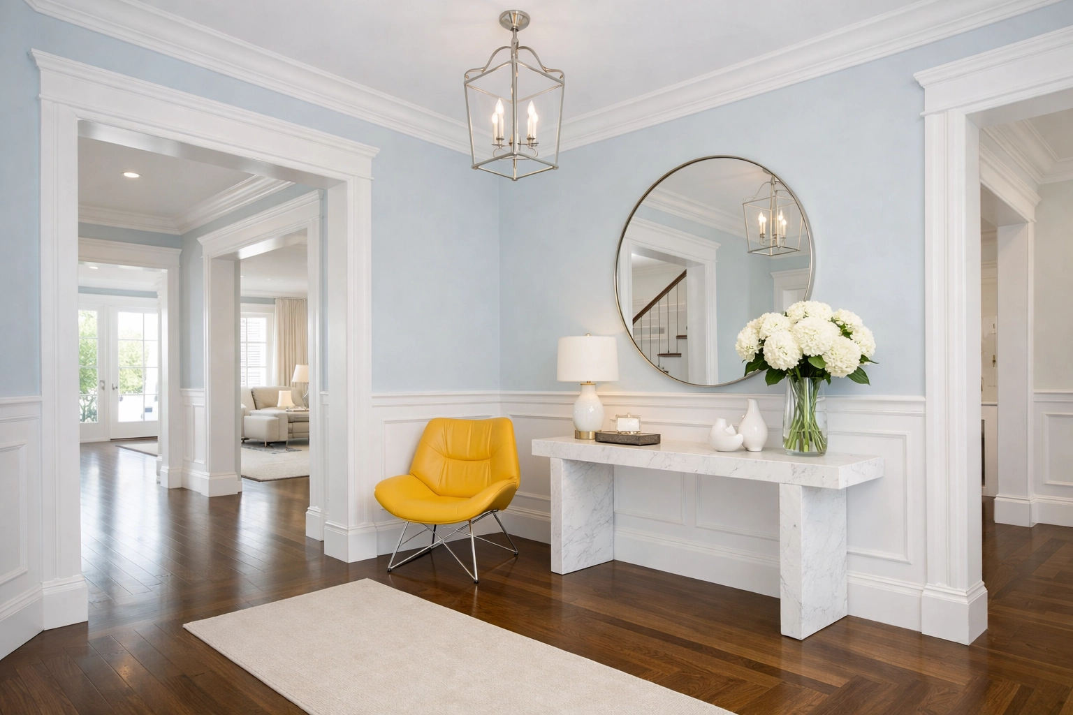 Perfectly clean door frames and entryway, showing the results of consistent weekly house cleaning.