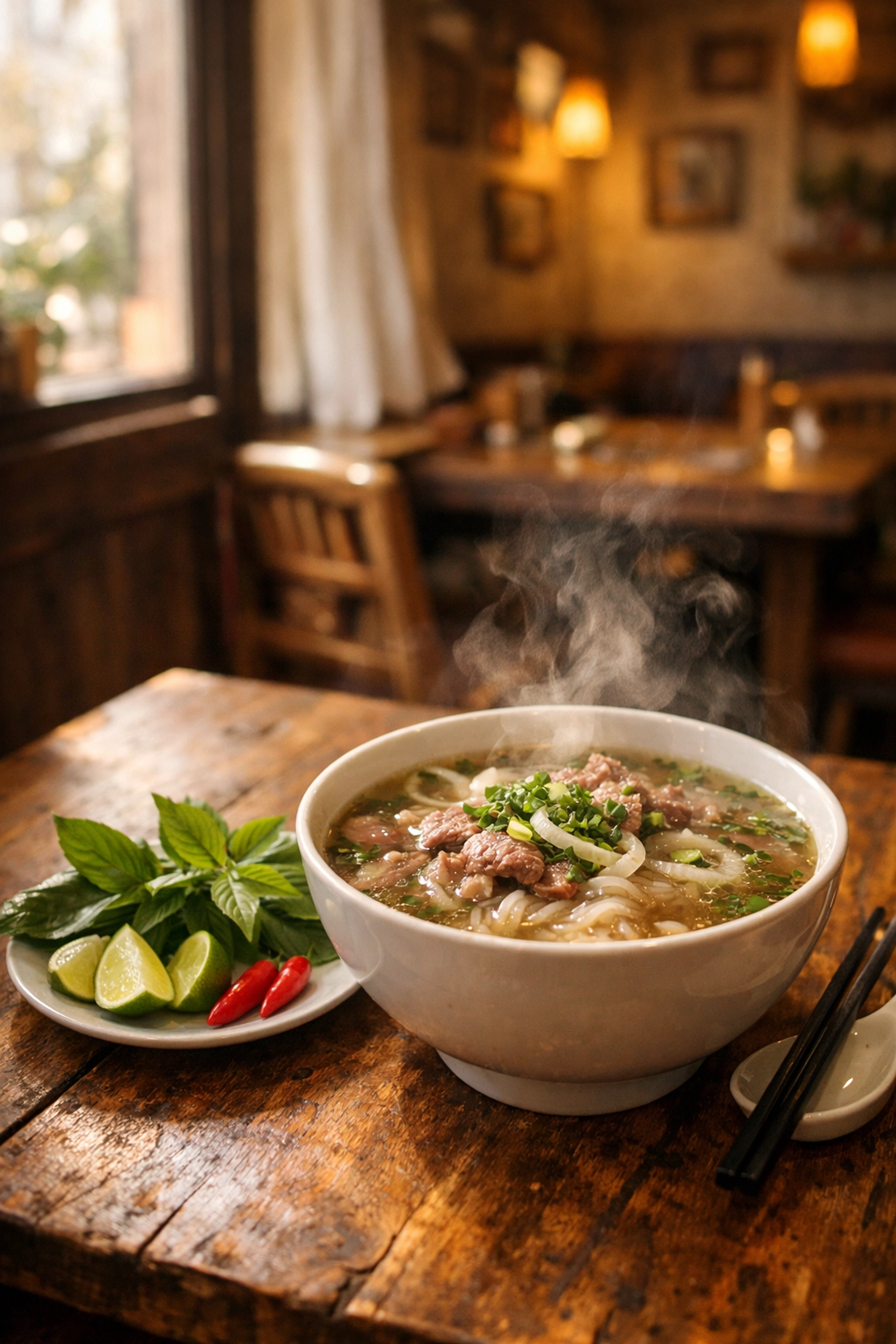 Authentic Vietnamese phở bowl in the 13th arrondissement, a top spot for cheap eats in Paris.