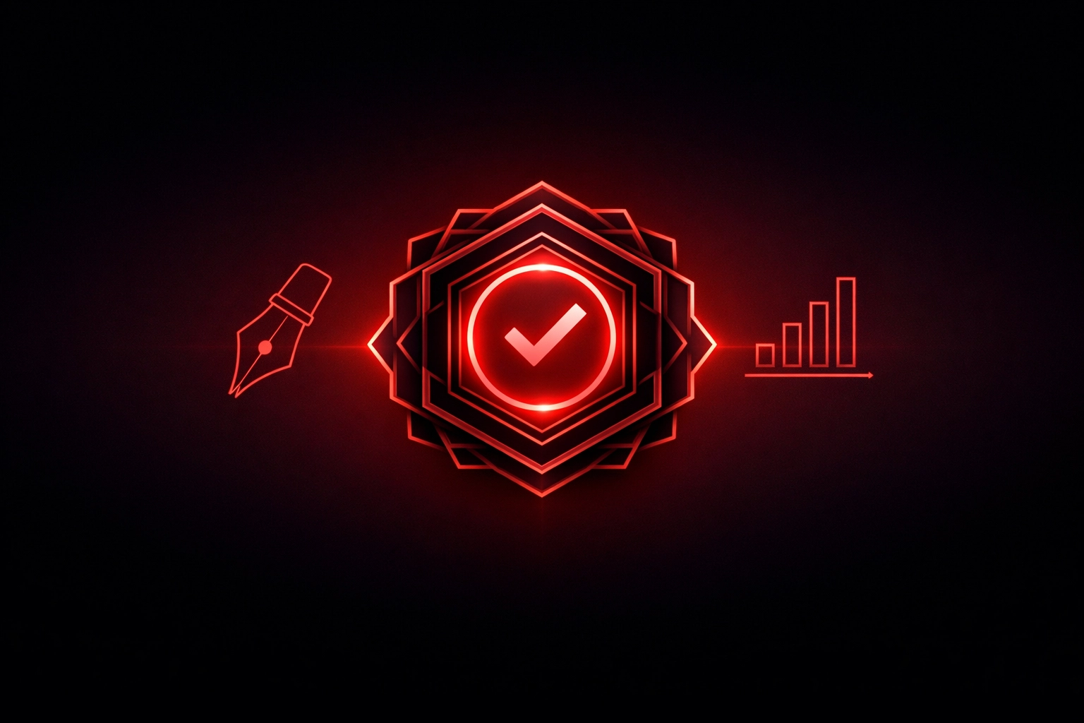 Digital authenticity emblem and verified status icon representing business authority signals for AI.