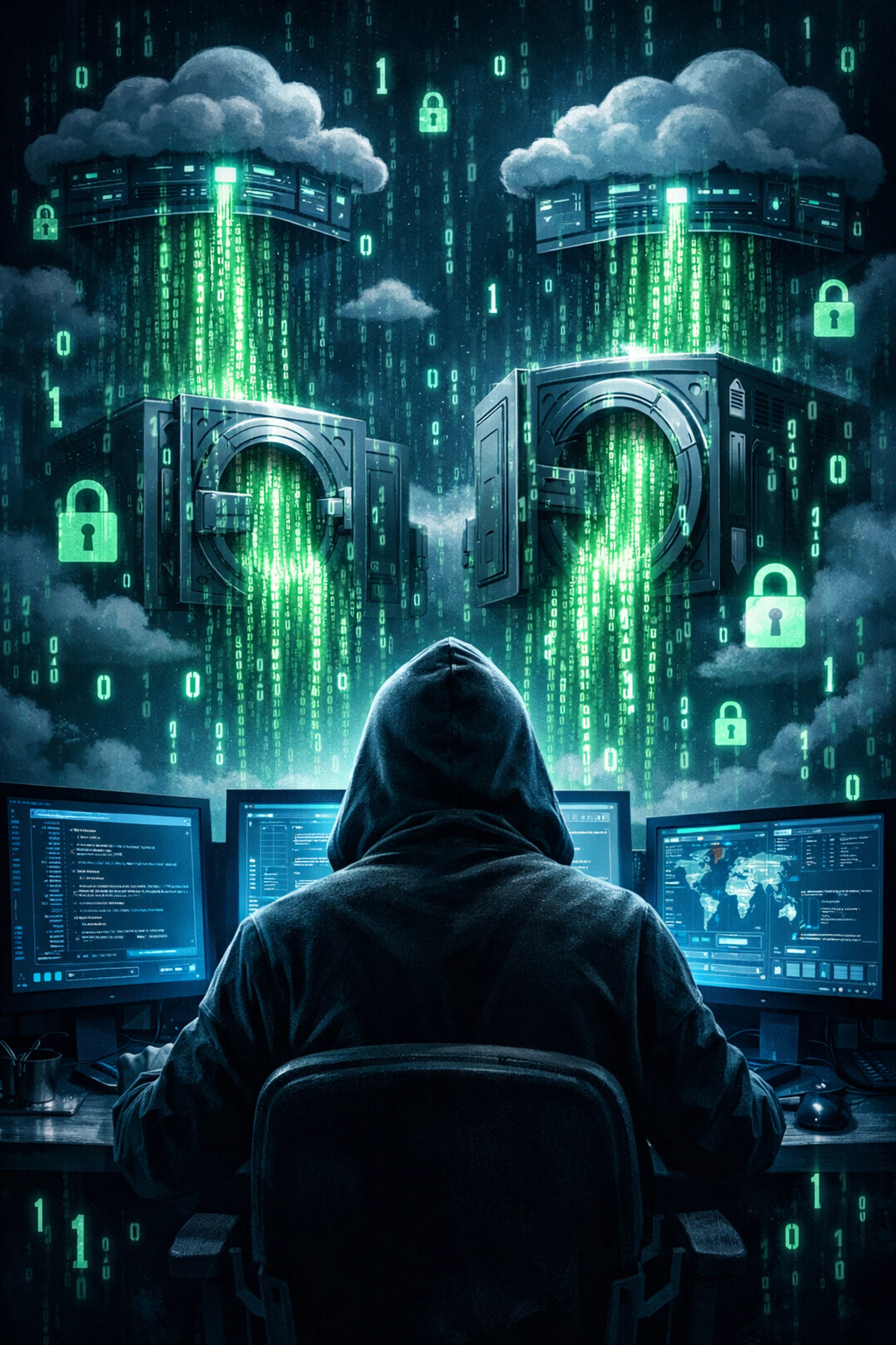 Cybercriminal harvesting encrypted backup data for future quantum decryption attack