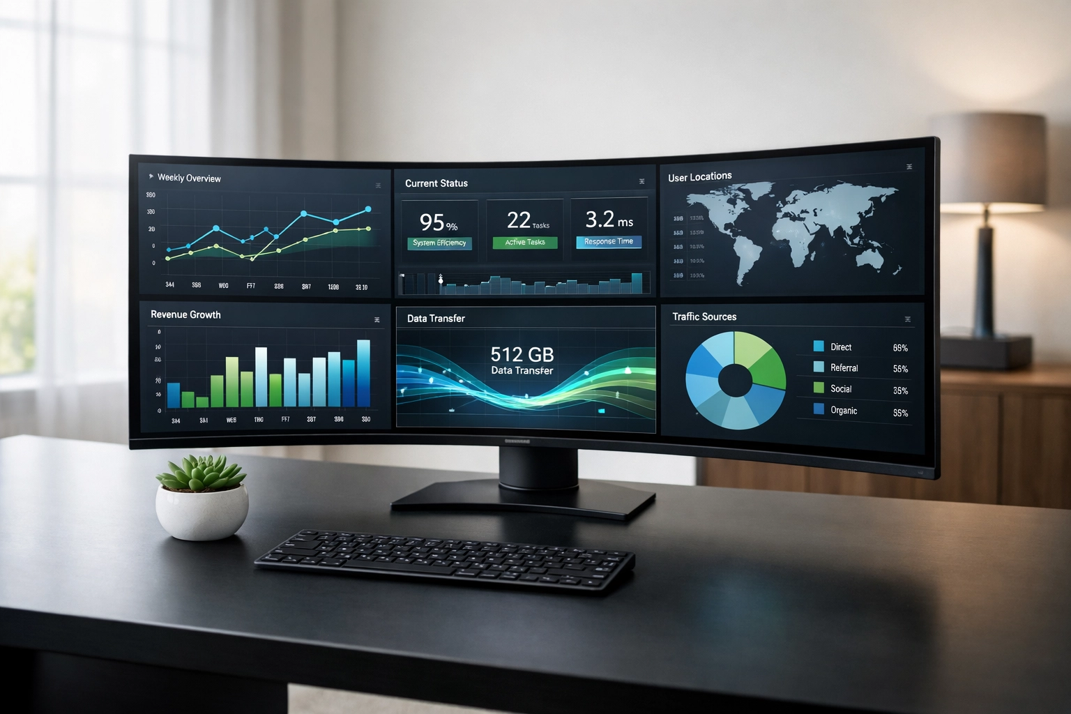 Professional tax software dashboard showing batch processing and e-file status on a widescreen monitor.