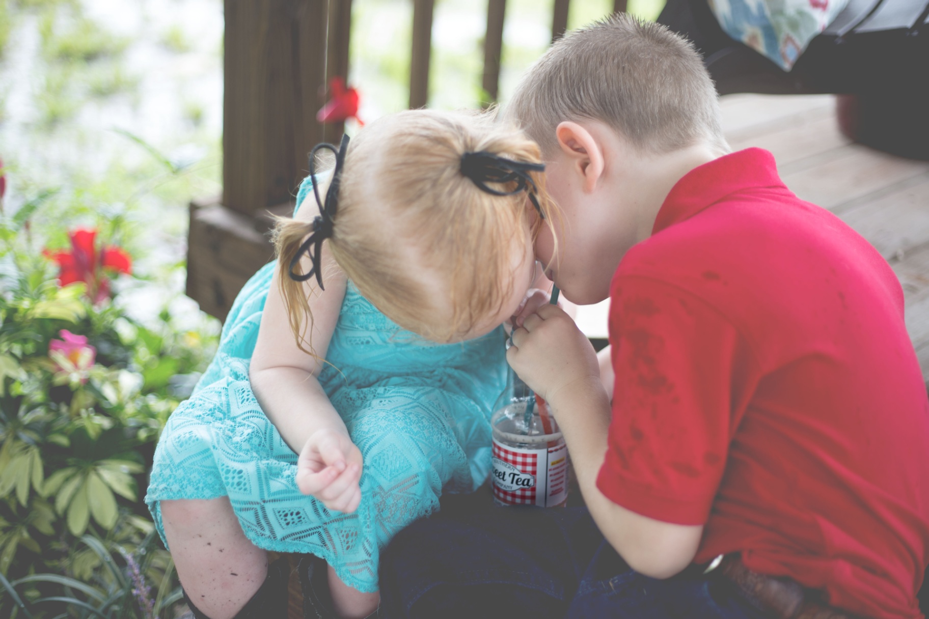 Family enjoying sweet tea